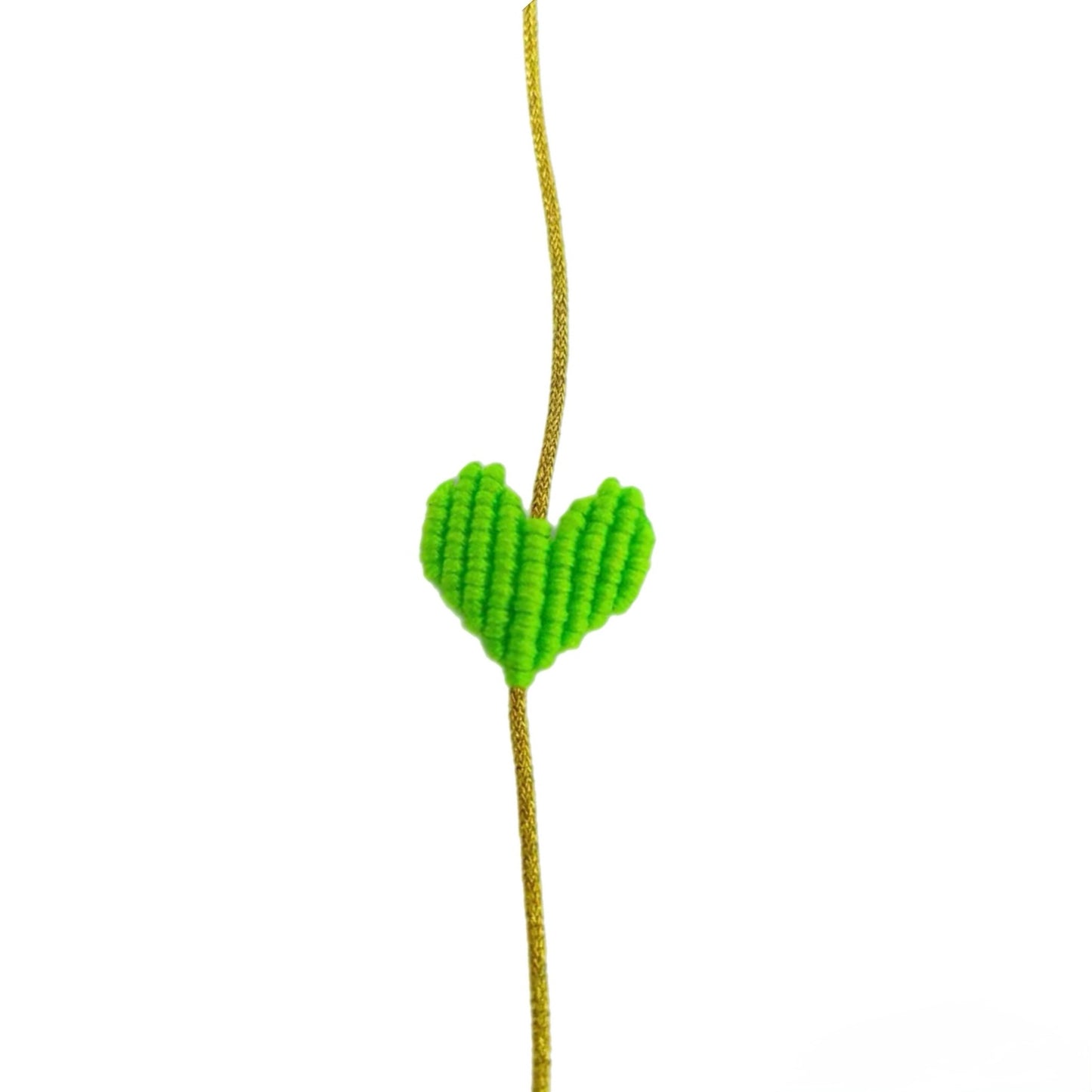 NEON GREEN BOHO HEART BRACELET