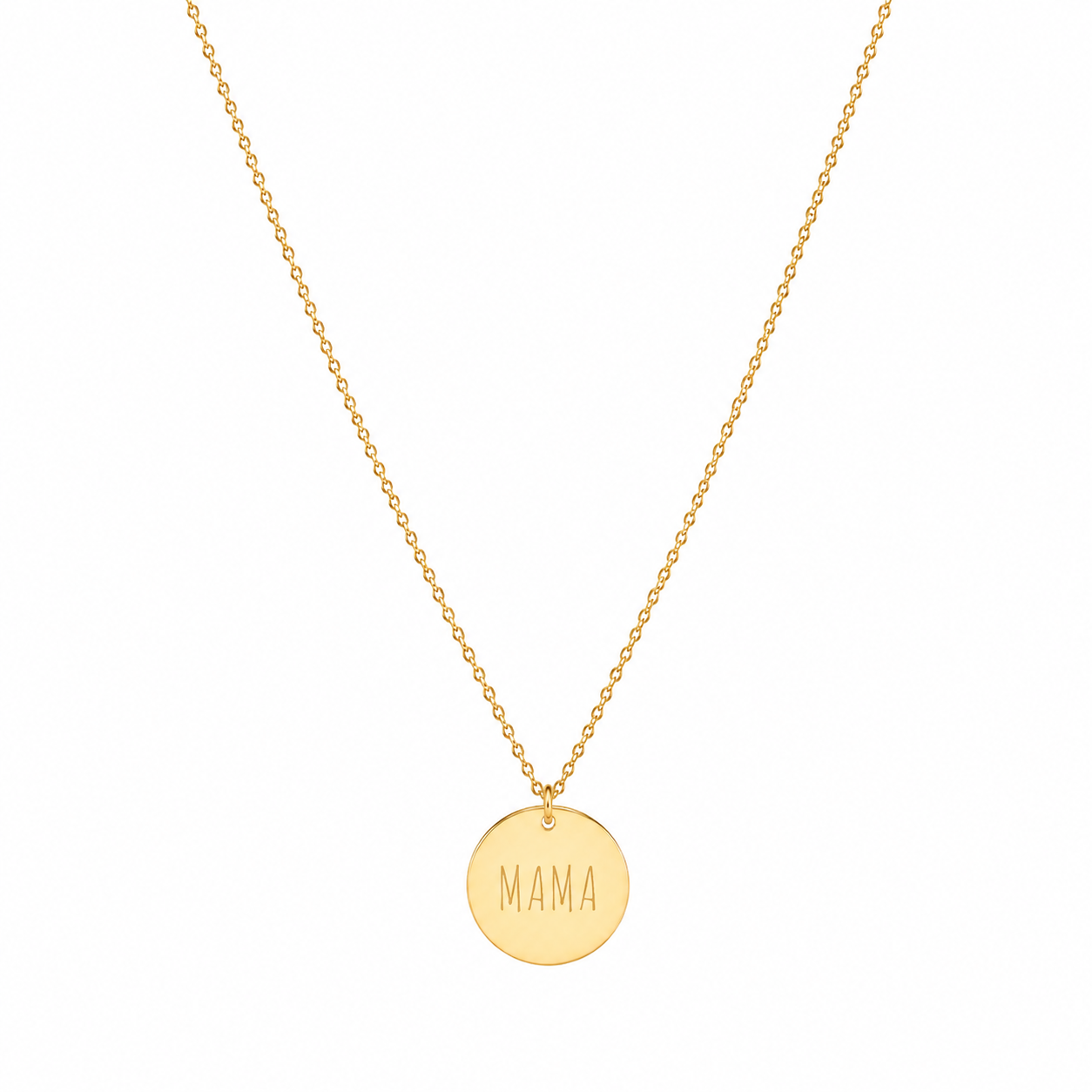 Coin text necklace