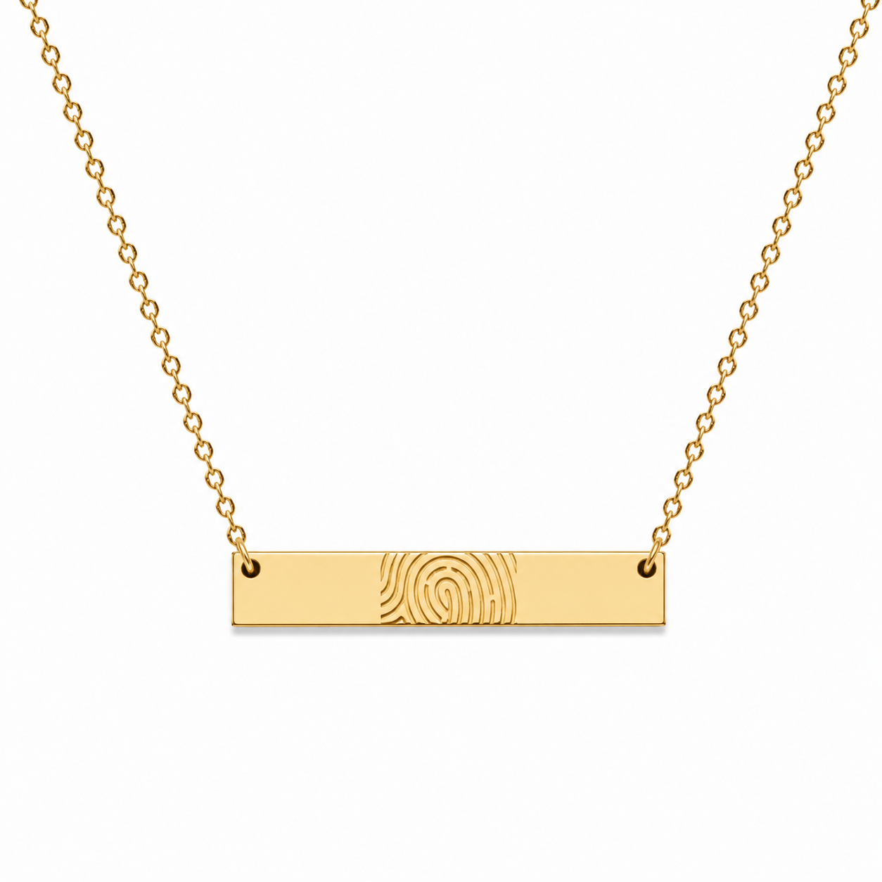 Large bar fingerprint necklace