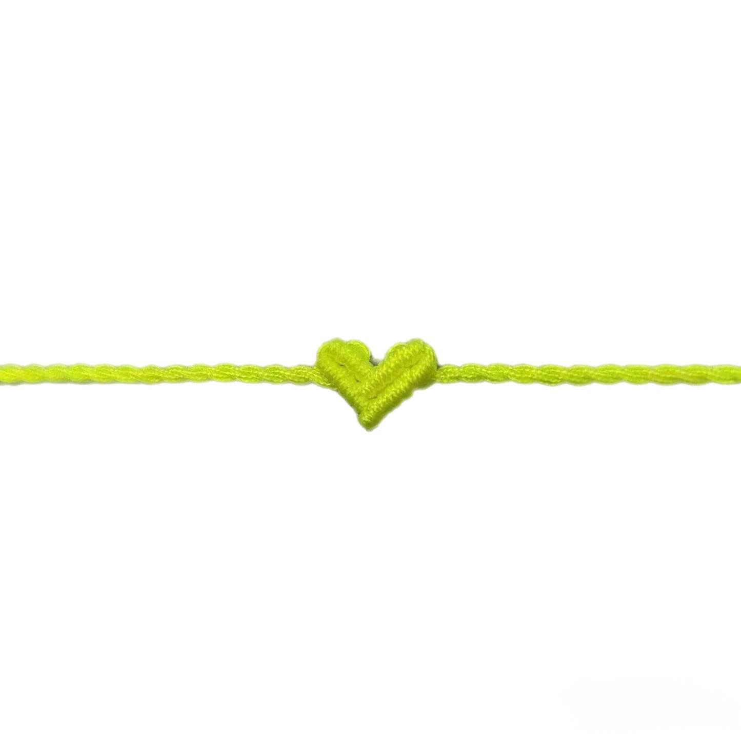 NEON YELLOW LUCKY HEART BRACELET