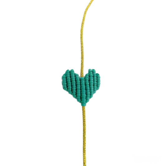 AQUA GREEN BOHO HEART BRACELET
