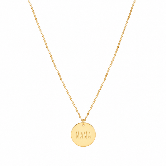 Coin text necklace