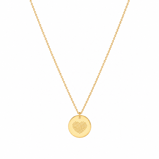 Coin fingerprint necklace