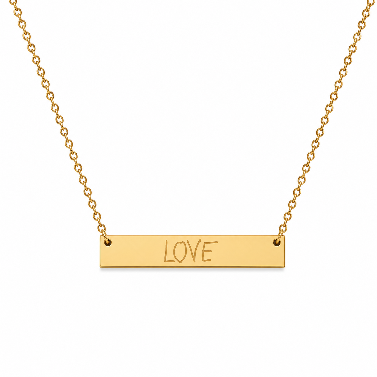 Large bar signature necklace