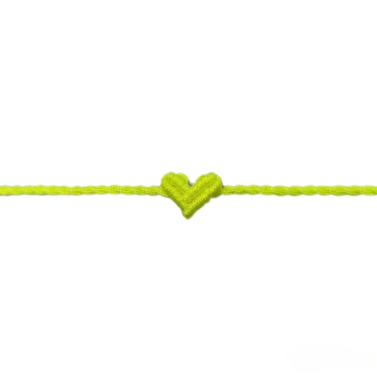 NEON YELLOW LUCKY HEART BRACELET