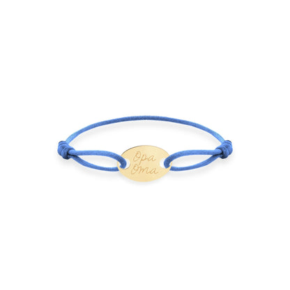 Oval tag signature bracelet