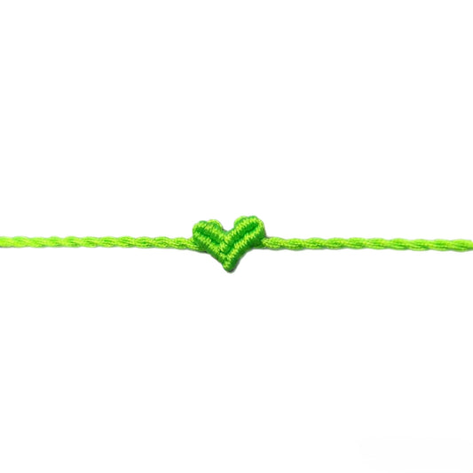 NEON GREEN LUCKY HEART BRACELET