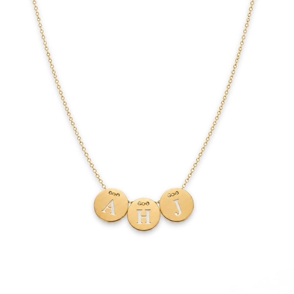 Letter disc necklace