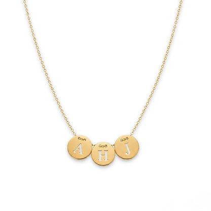 Letter disc necklace