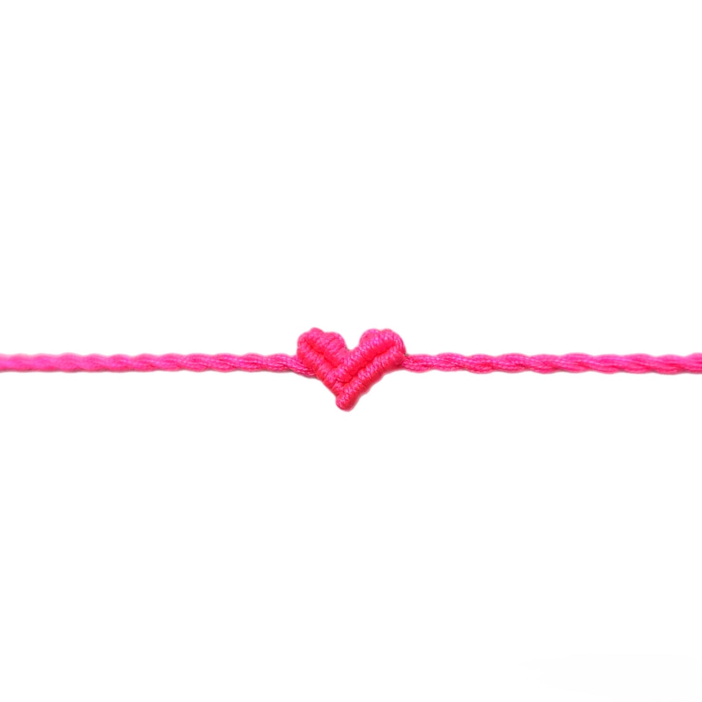 NEON PINK LUCKY HEART BRACELET