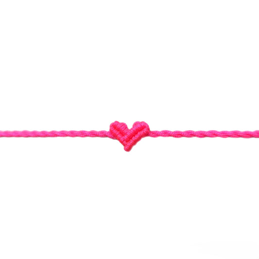 NEON PINK LUCKY HEART BRACELET