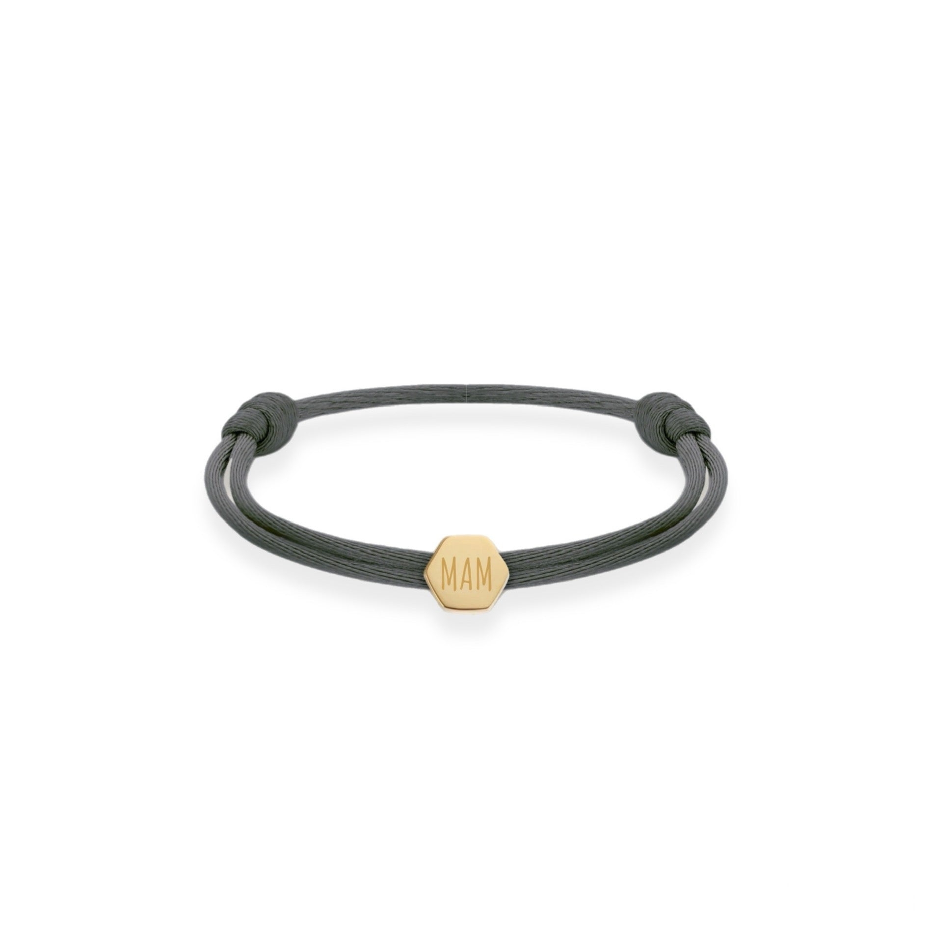 Mini hexagon text bracelet