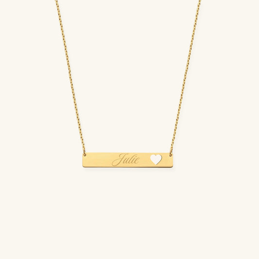 LOVELY BAR TEXT KETTING