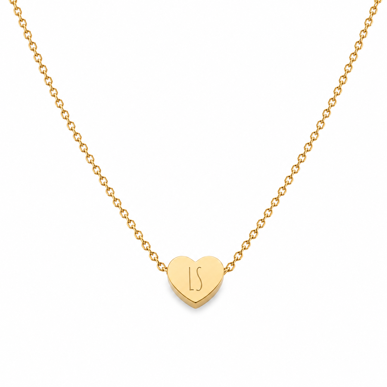 Mini heart text necklace