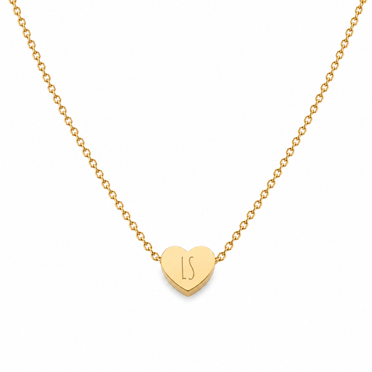 Mini heart text necklace