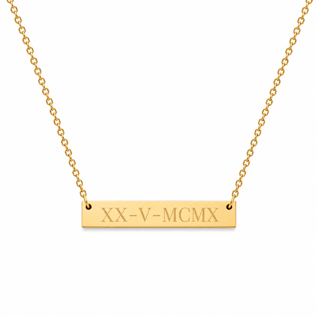 Large bar text necklace
