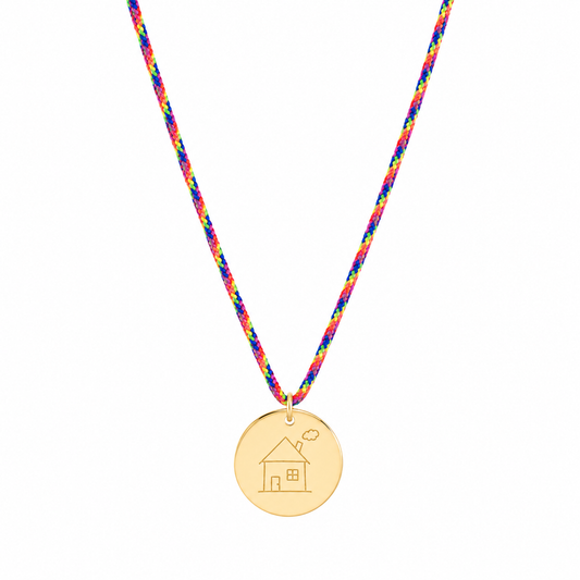 Coin signature cord necklace