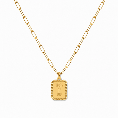 Label text necklace