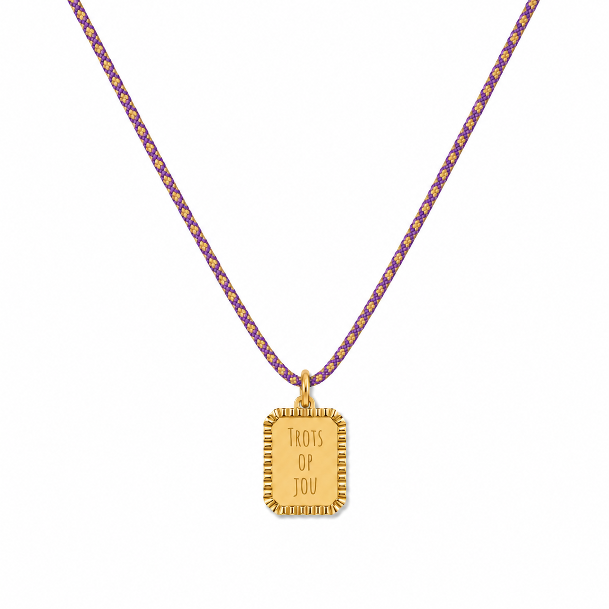 Label signature cord necklace