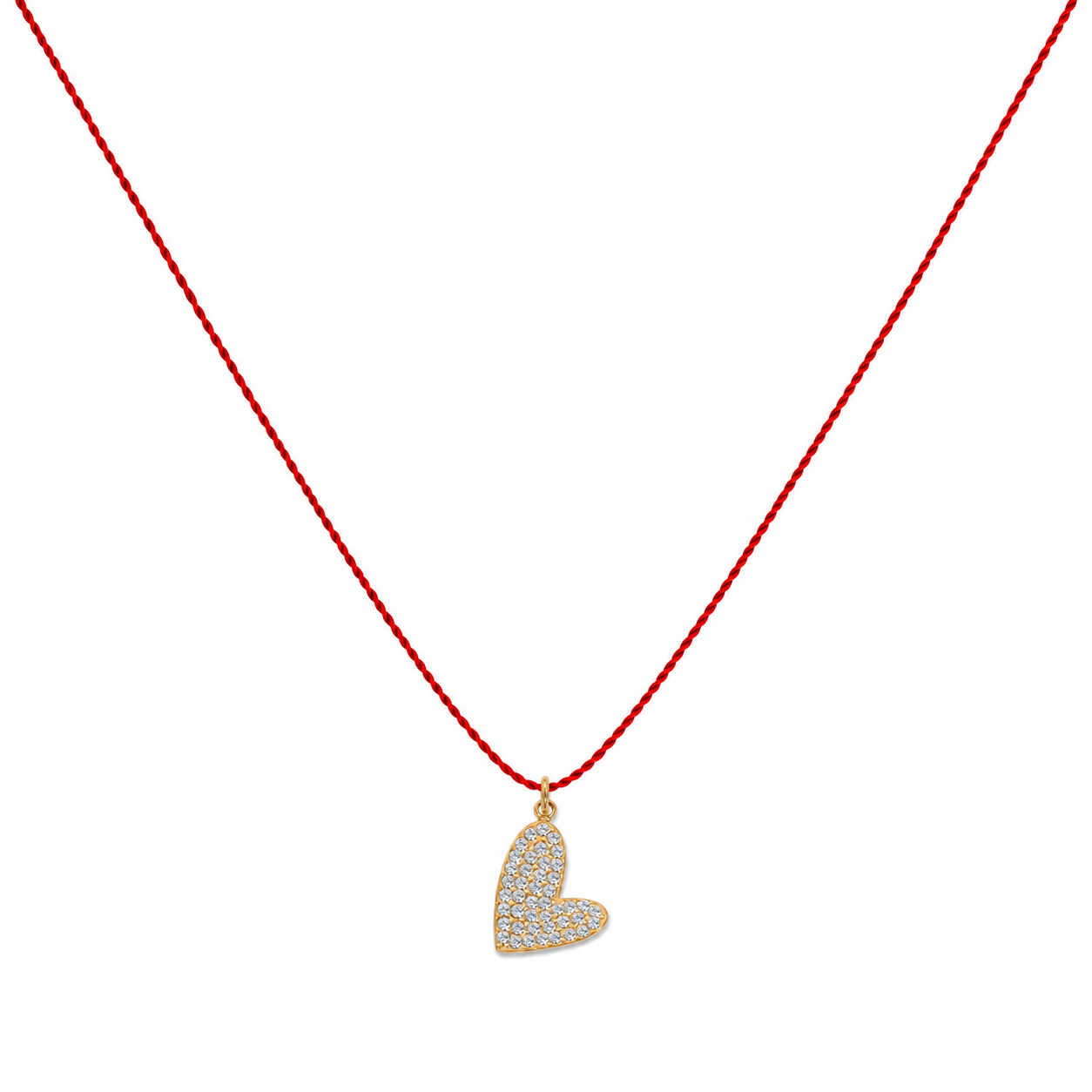 Nylon sparkly heart necklace