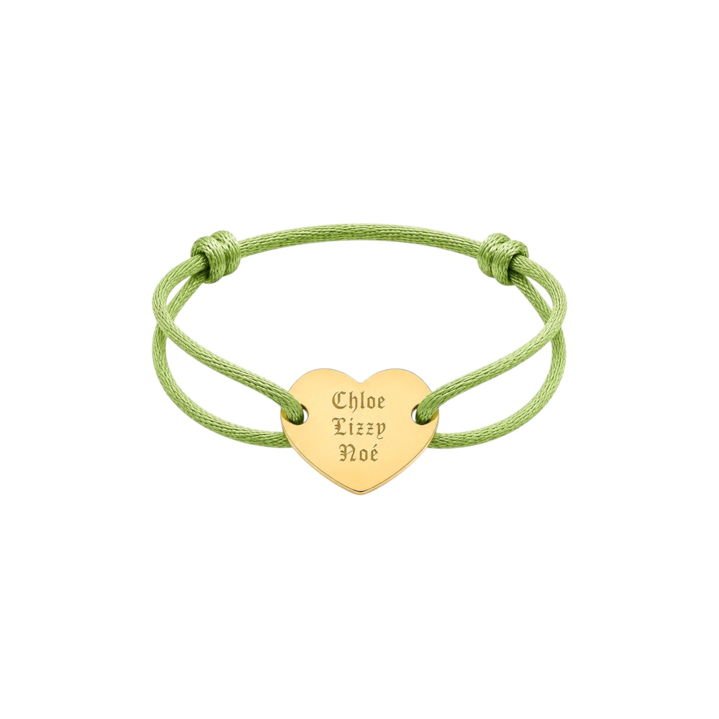 Large heart text bracelet