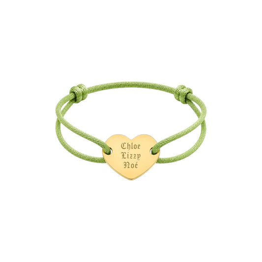 Large heart text bracelet