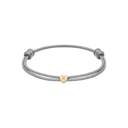 Tiny heart text bracelet