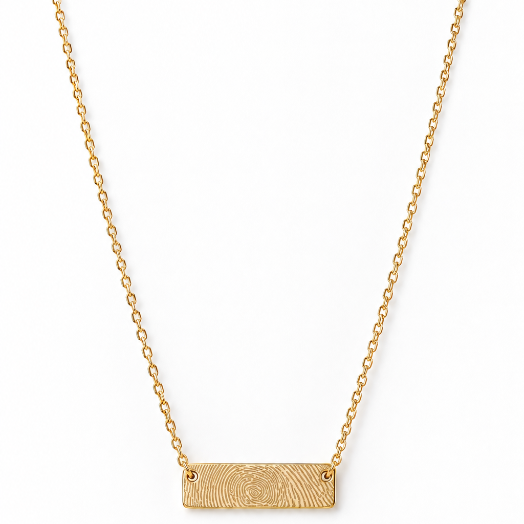 Mini bar fingerprint necklace