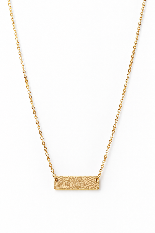 Mini bar fingerprint necklace