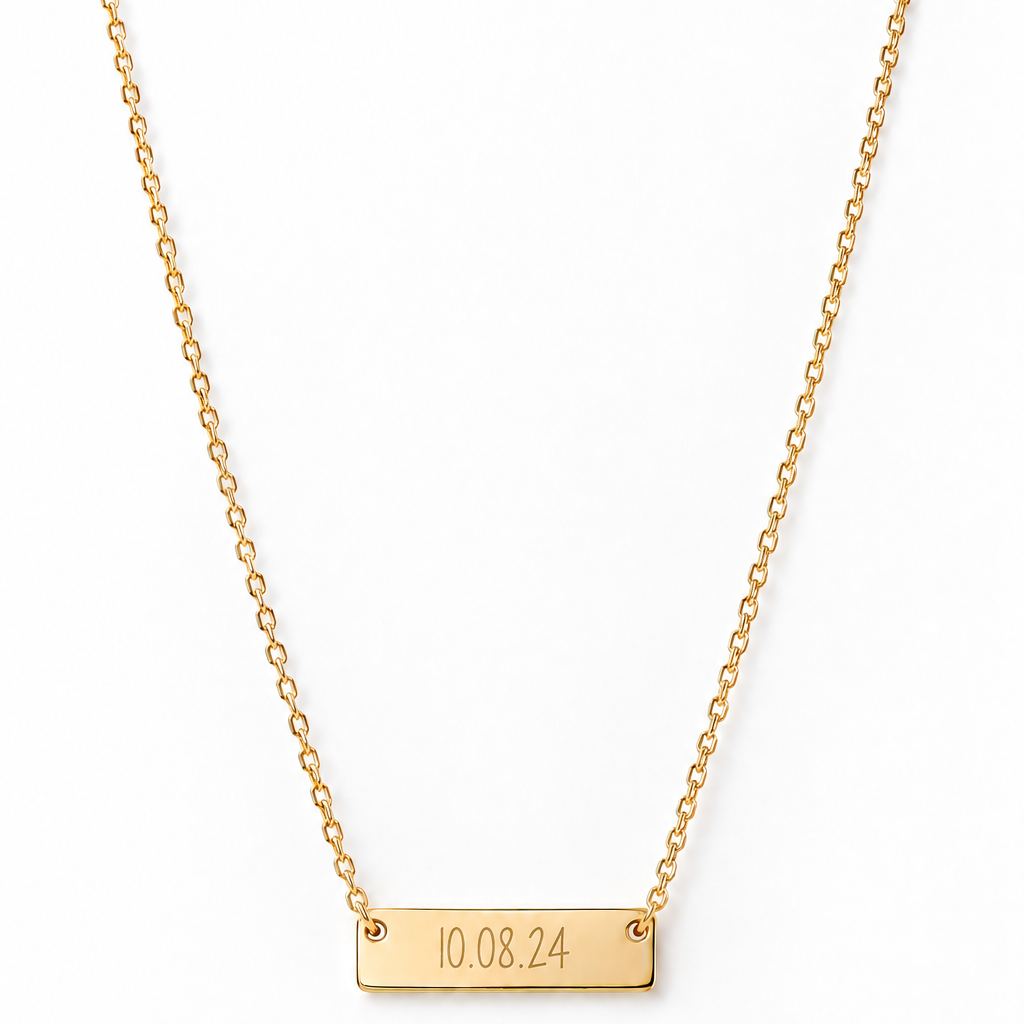 Mini bar text necklace