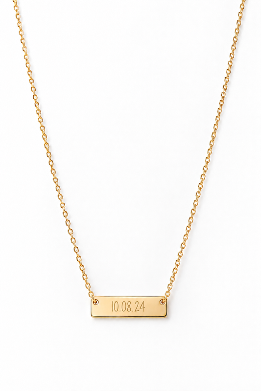 Mini bar text necklace