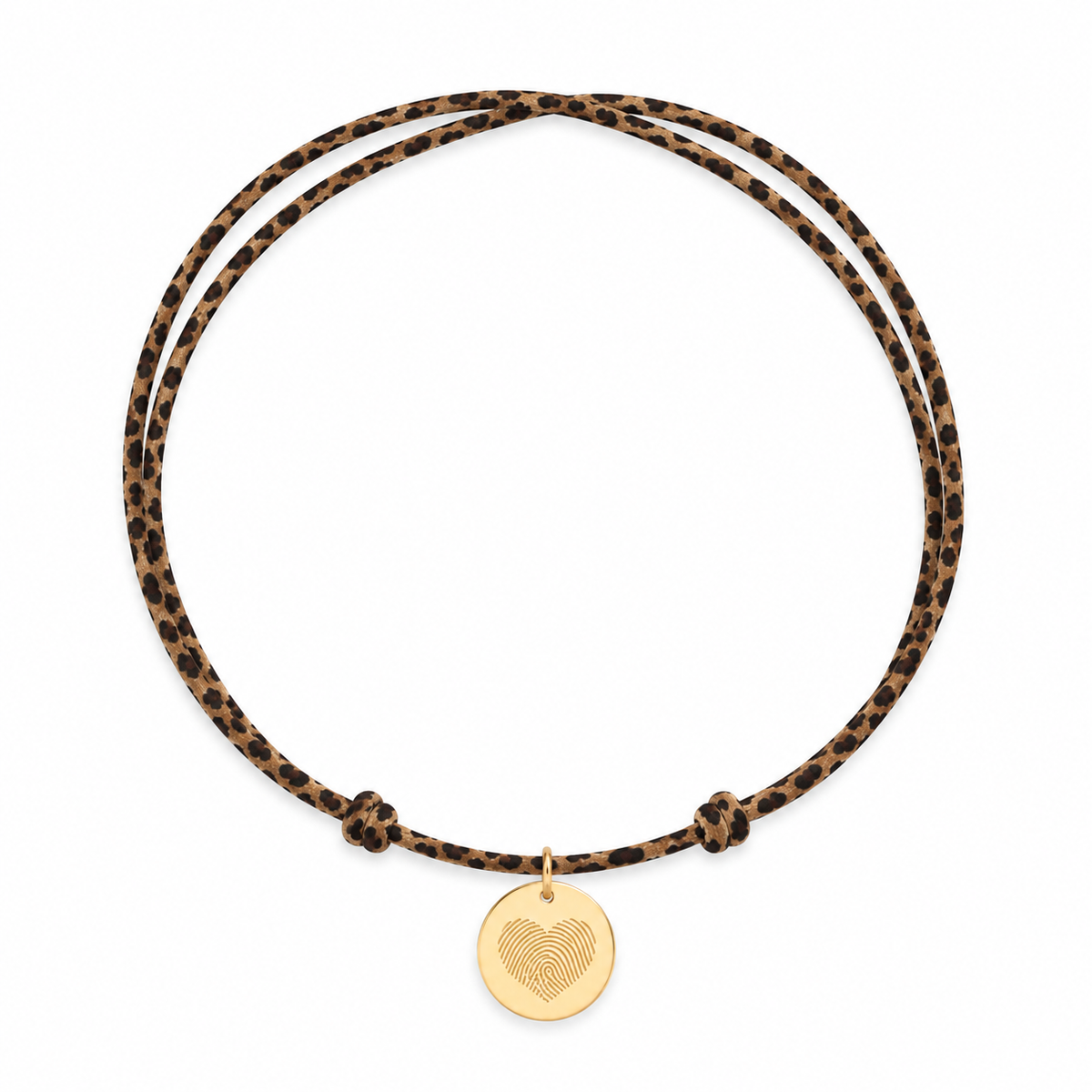 Coin fingerprint cord necklace