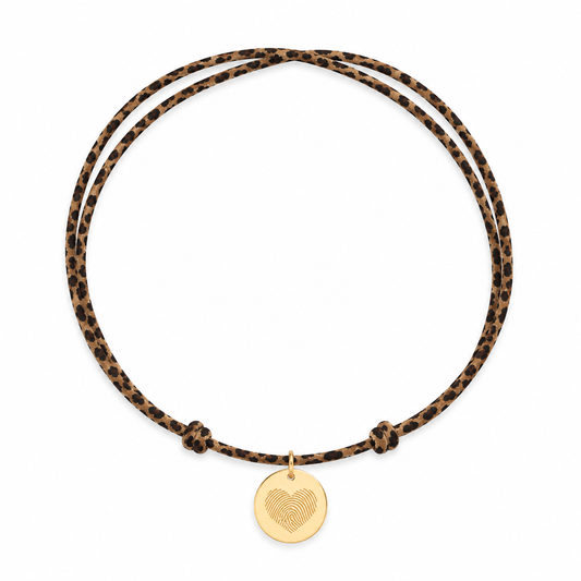 Coin fingerprint cord necklace