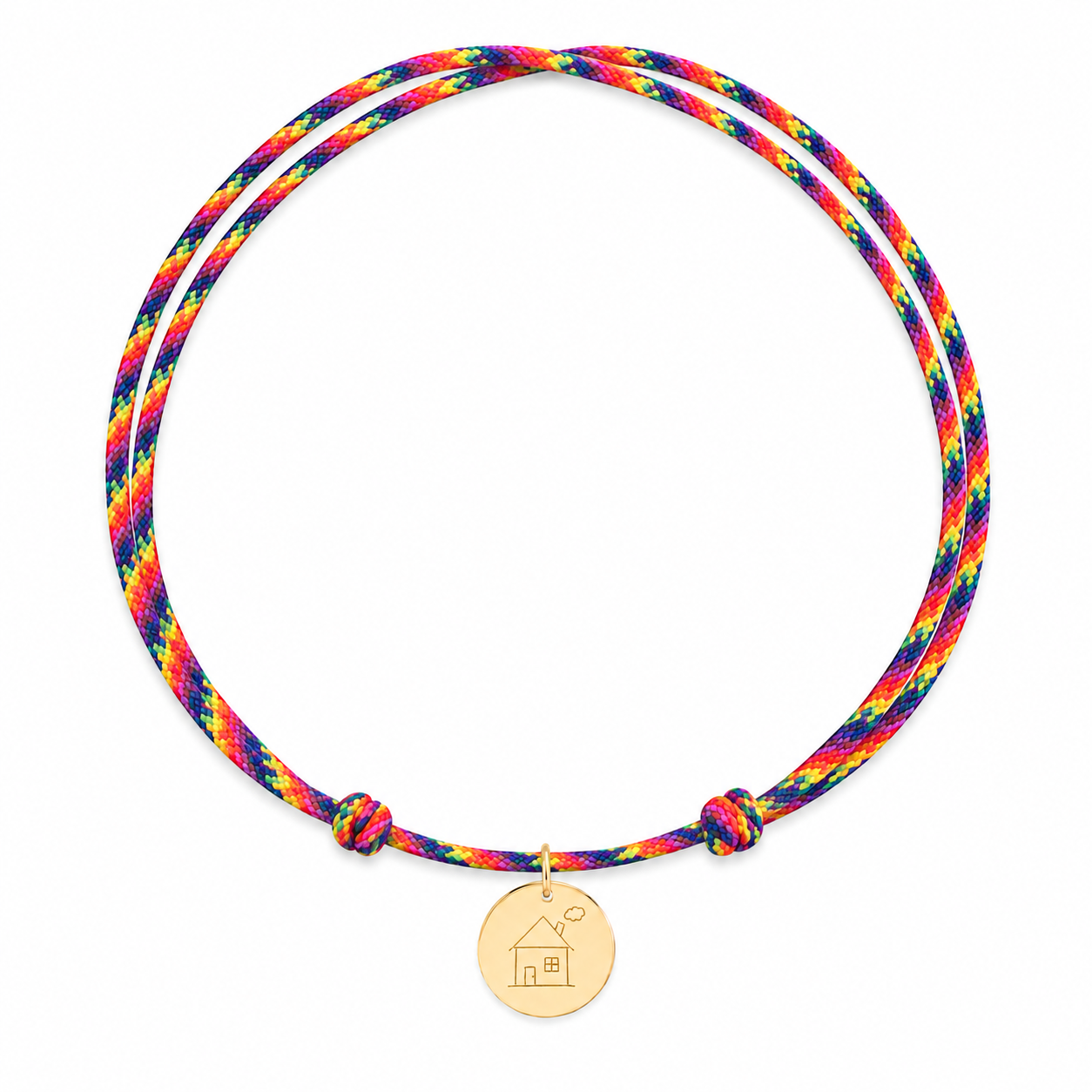 Coin signature cord necklace