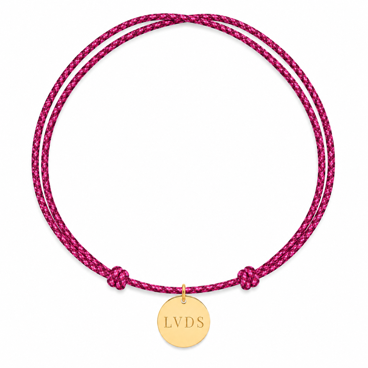 Coin text cord necklace