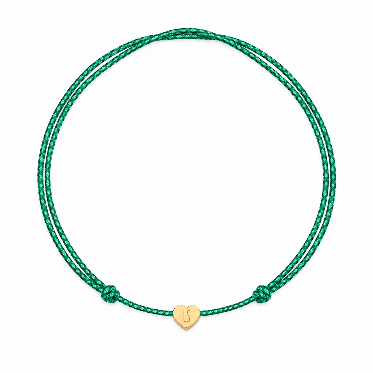 Mini heart text cord necklace