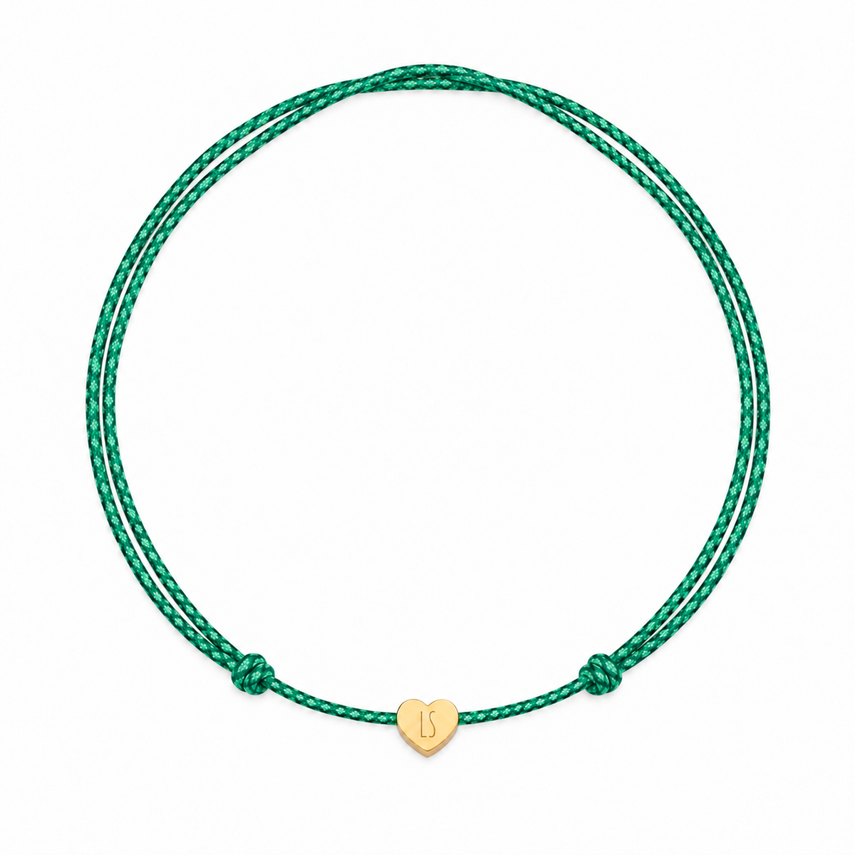 Mini heart text cord necklace
