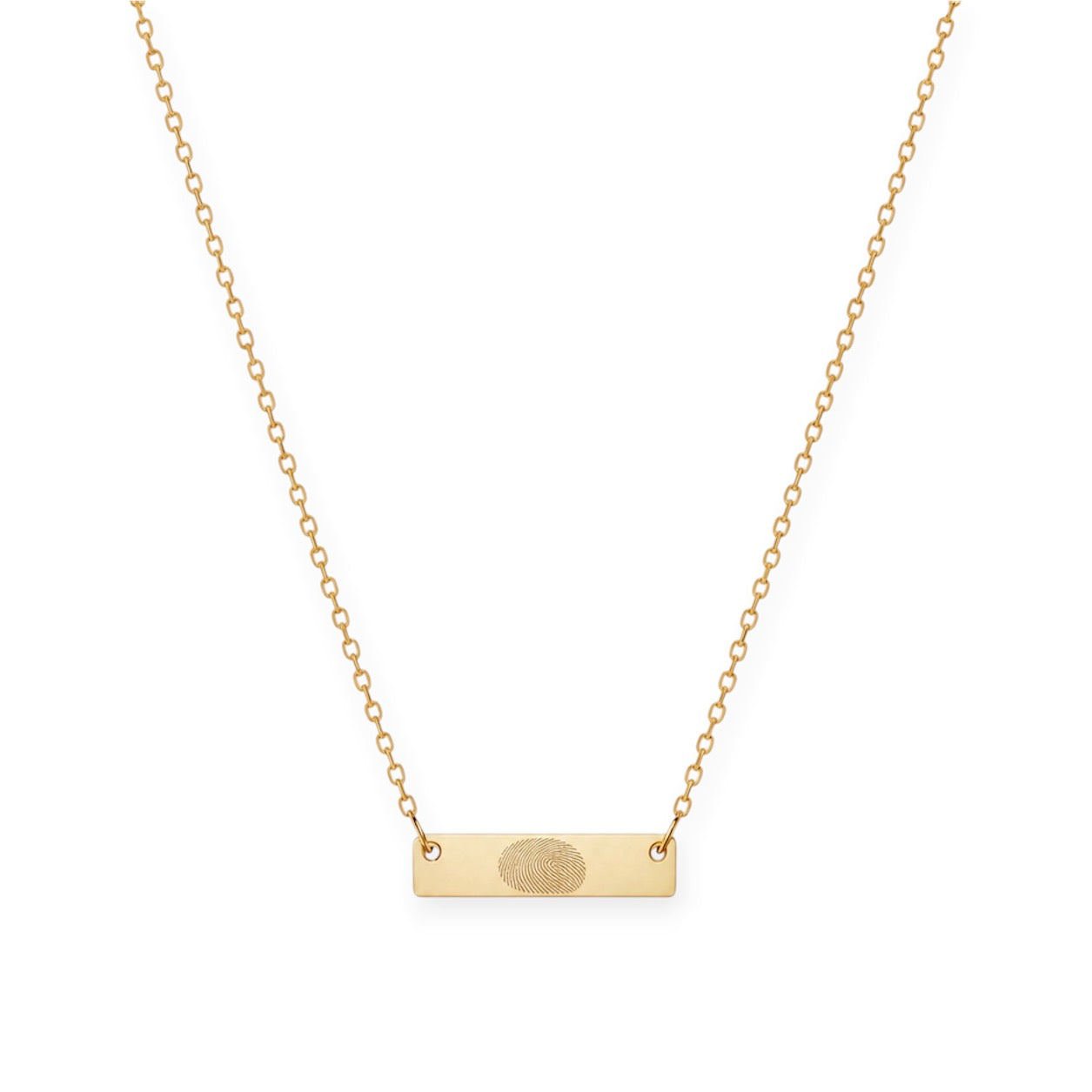 Mini bar fingerprint necklace