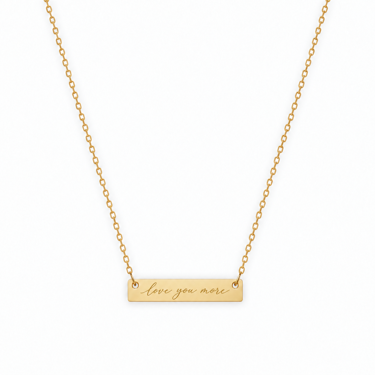 Large bar signature necklace