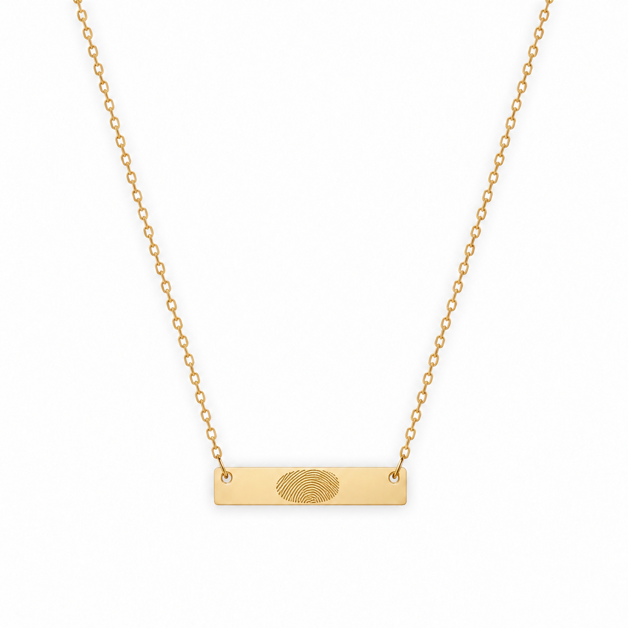 Large bar fingerprint necklace