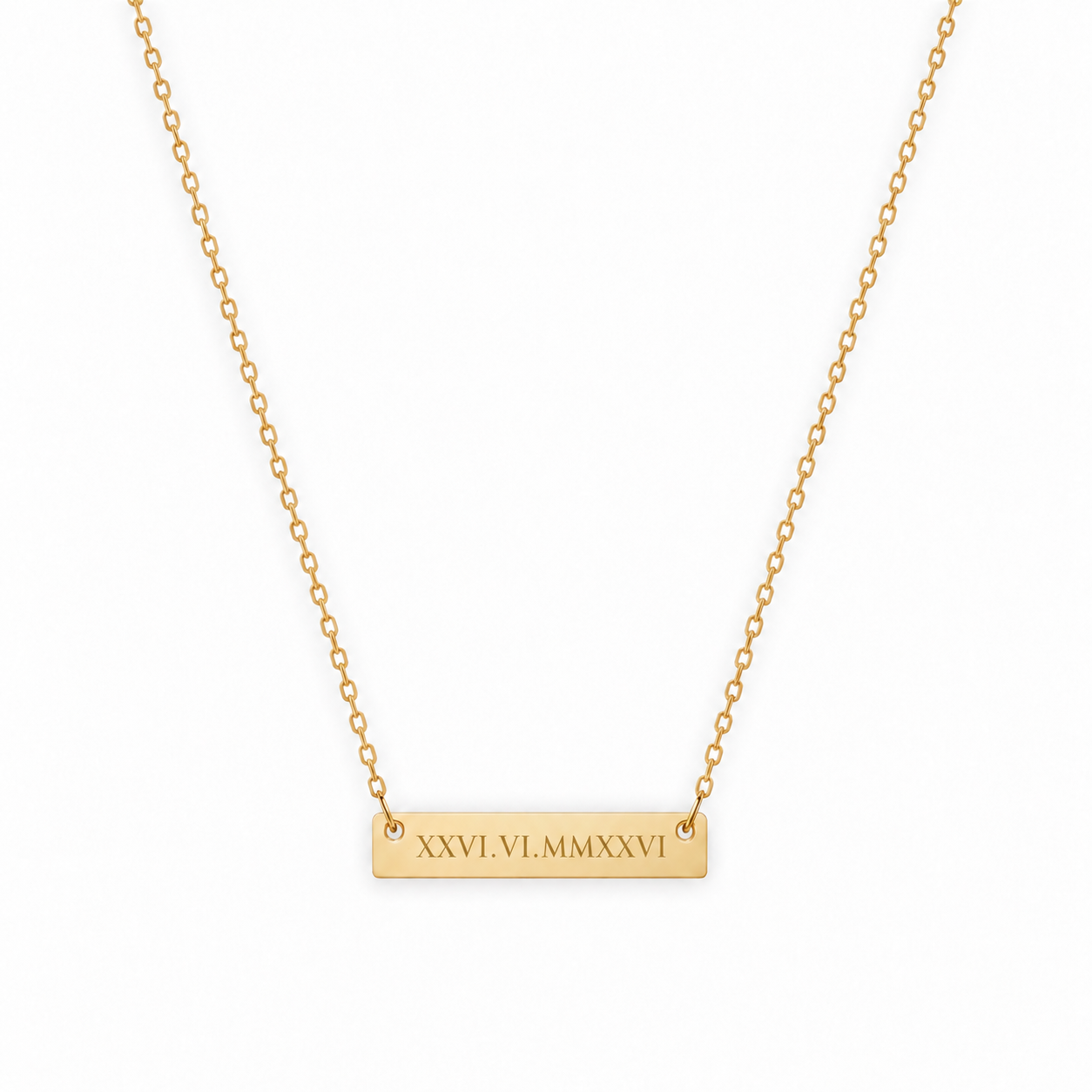 Large bar text necklace